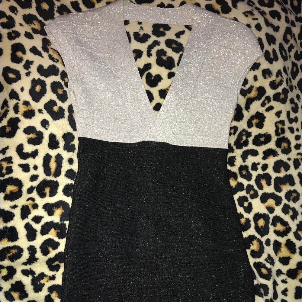 Shimmery Silver and black Dress